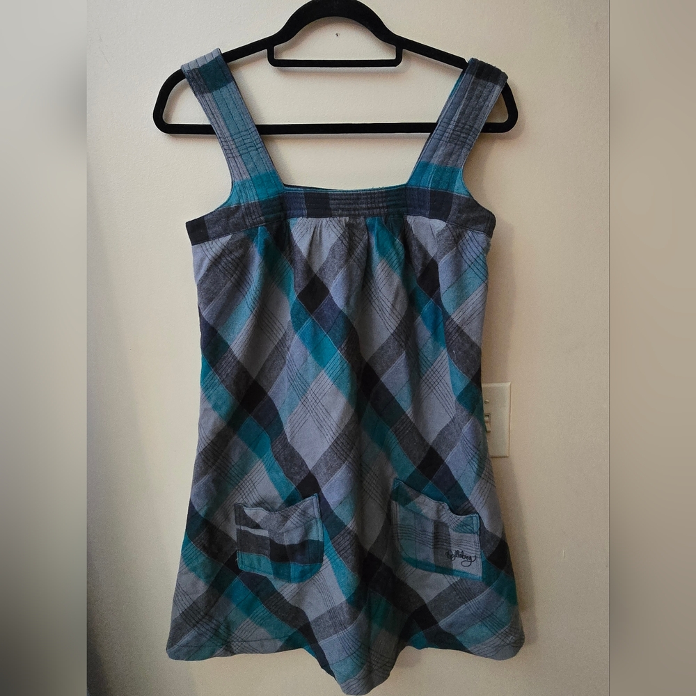 Billabong Teal and Gray Plaid Dress